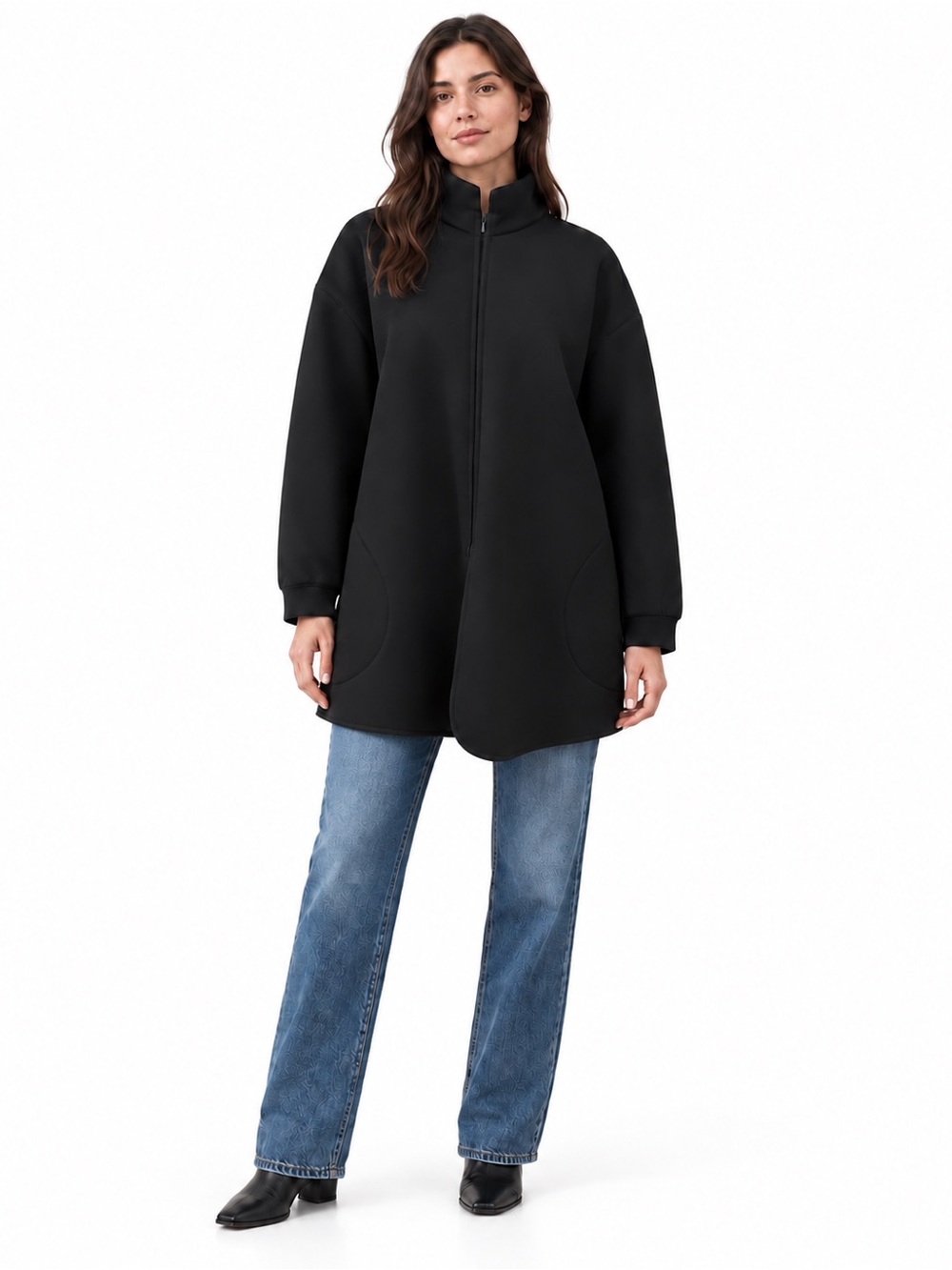 Marie Saint Pierre Black Scuba Zip Up Jacket Size M